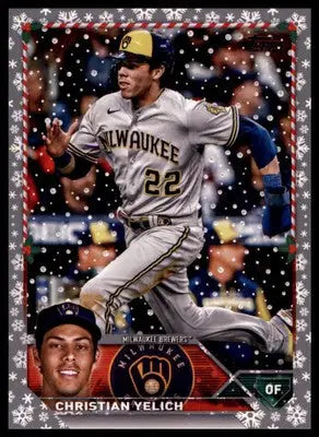 Christian Yelich 2023 Topps Holiday Metallic #H164 Milwaukee Brewers - Baseball Card Single