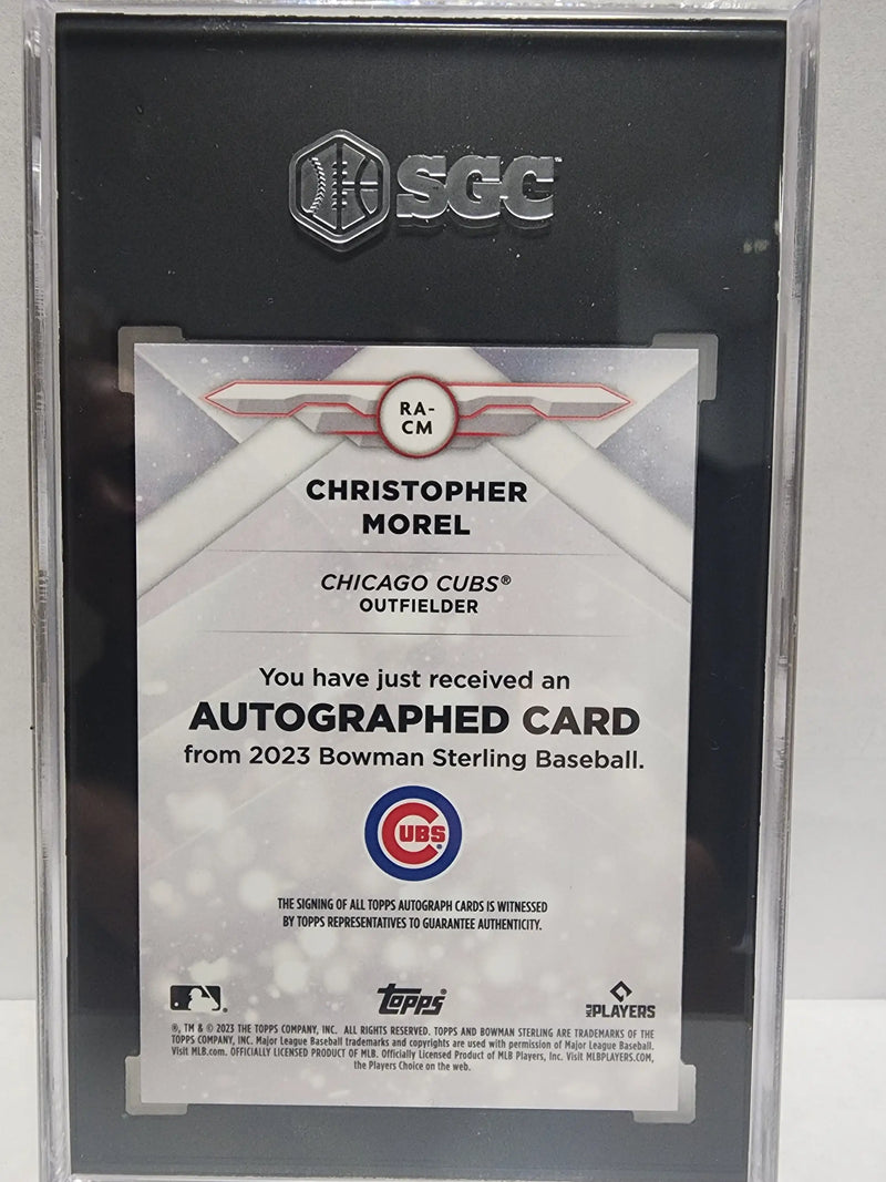 Graded authentication card for Christopher Morel 2023 Bowman Sterling Rose Gold Auto