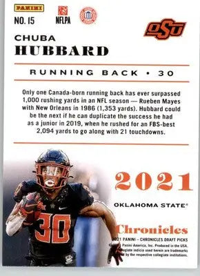 Chuba Hubbard - 2021 Panini Chronicles Draft Picks - #15 - Football - Football Card Single