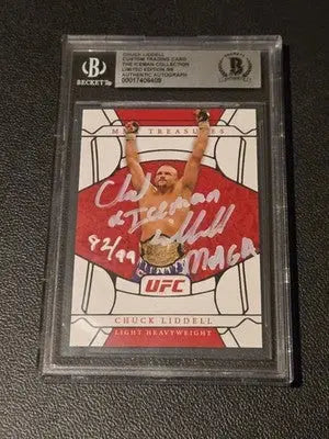 Chuck Liddell UFC Autograph 82/99 Beckett Authenticated Slabbed Card Hand-Signed - UFC/MMA Card Single