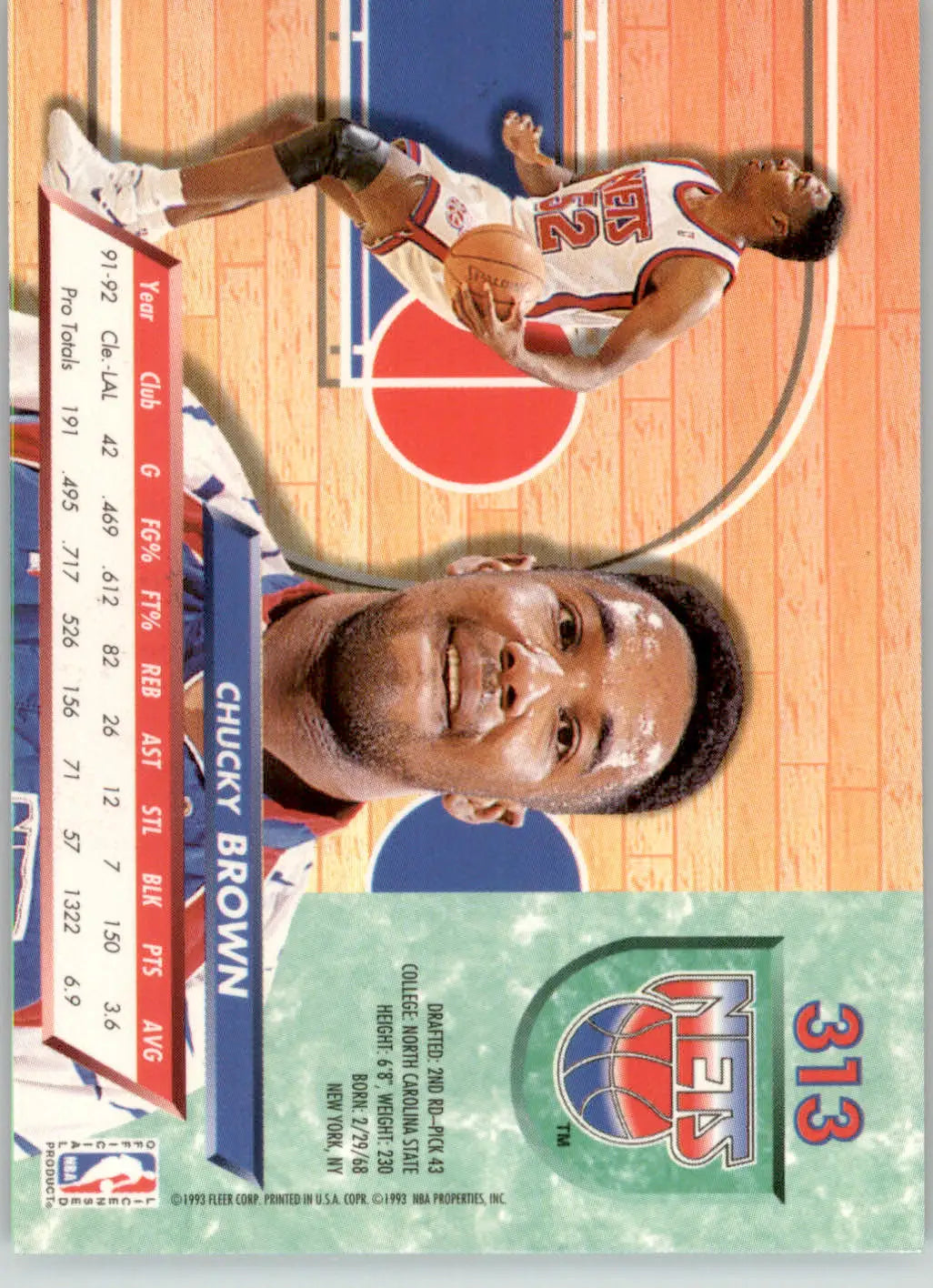 Chucky Brown - 1992-93 Ultra - #313 - Basketball - Basketball Card Single