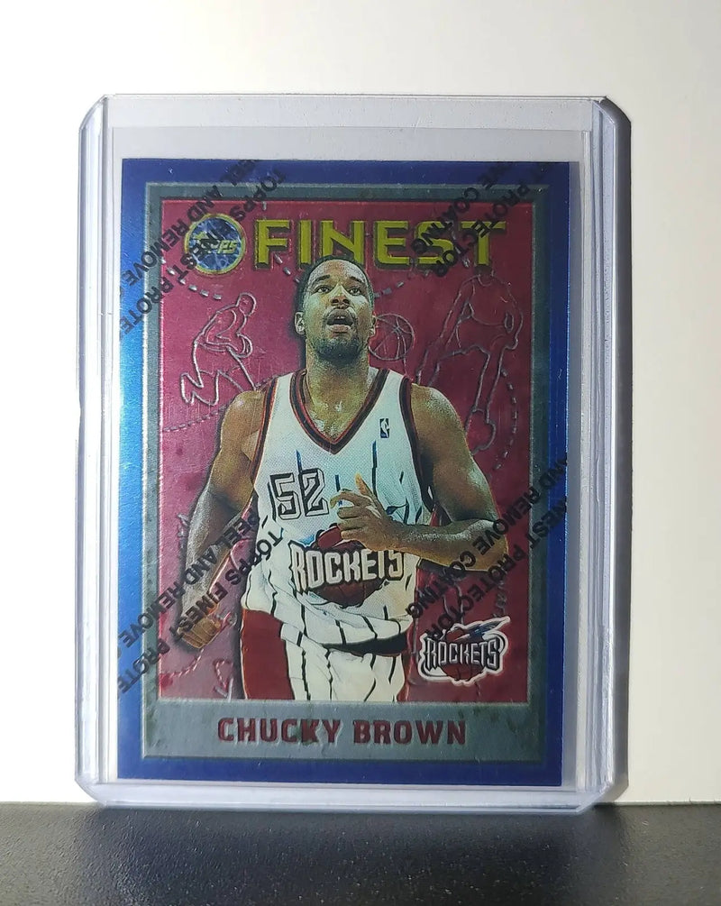 Chucky Brown 1995-96 Topps Finest NBA #141 Card Houston Rockets