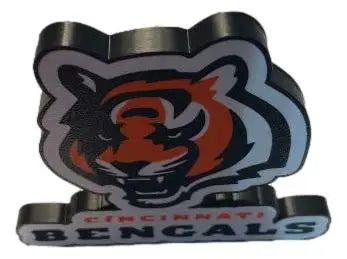 Cincinnati Bengals Head Logo Sign | 3D Printed NFL Football Desk & Wall Display