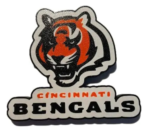 Cincinnati Bengals Head Logo Sign | 3D Printed NFL Football Desk & Wall Display
