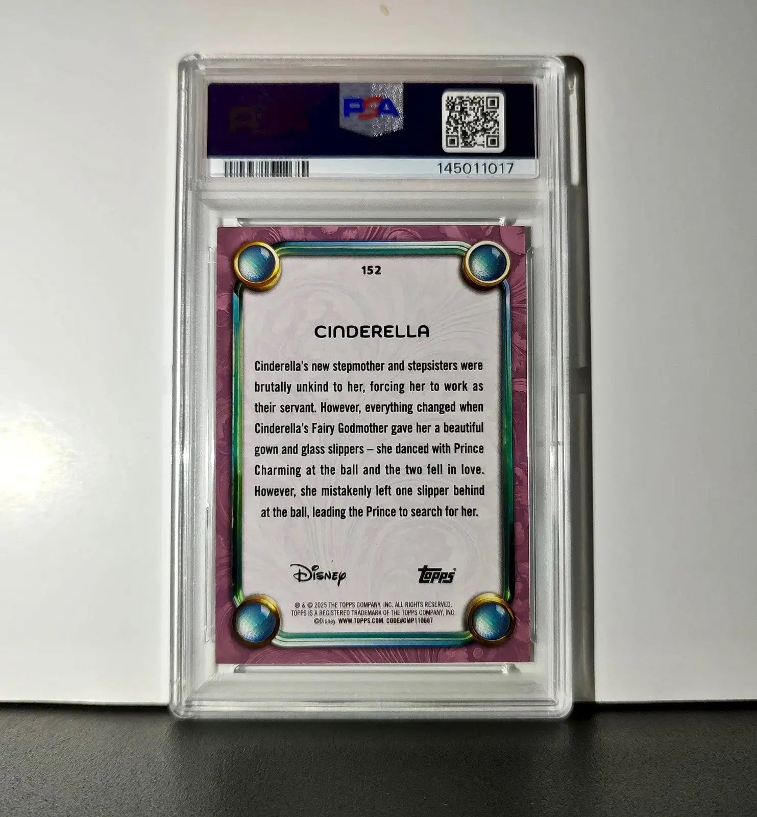 Cinderella 2025 Topps Disney Cartoon Princess #152 Card Cinderella PSA 9 MT - Non-Sports Card Single