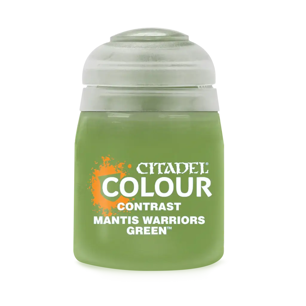 Pot of Citadel Contrast Paint Mantis Warriors Green for contrast Mantis Warriors models