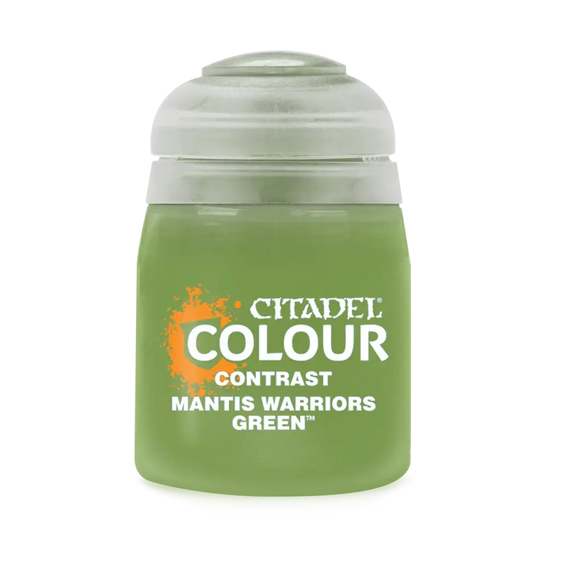Pot of Citadel Contrast Paint Mantis Warriors Green for contrast Mantis Warriors models