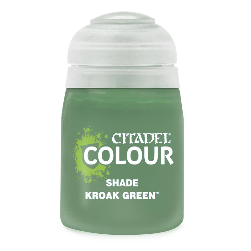 Green Citadel Shade paint pot for Citadel Paint Shade Kroak Green and shade Kroak Green