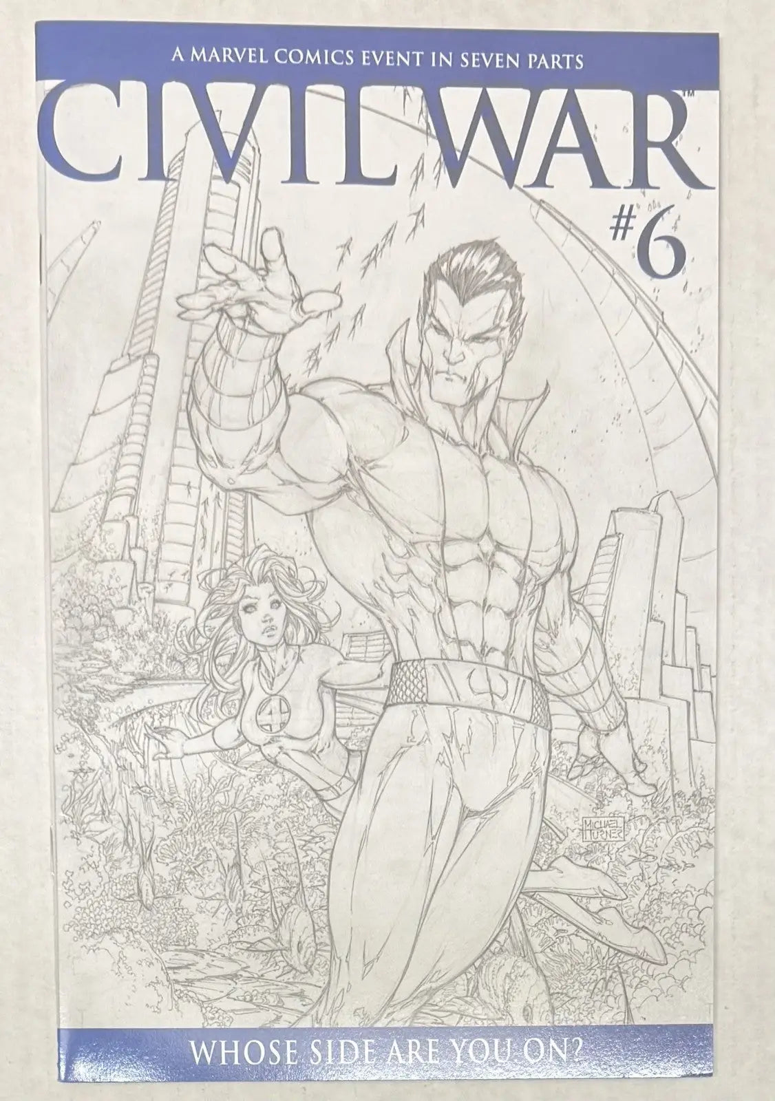 Civil War #6 (2006) Namor Sketch Turner Variant ~ Marvel Comics - Comic Book