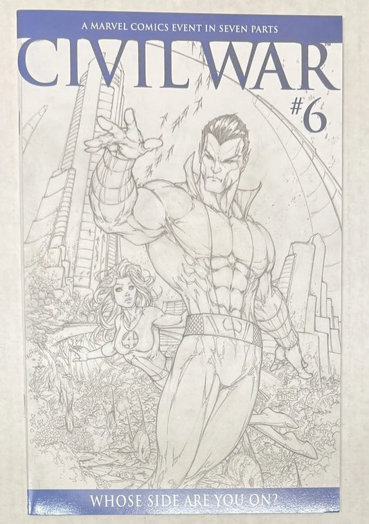 Civil War #6 (2006) Namor Sketch Turner Variant ~ Marvel Comics - Comic Book