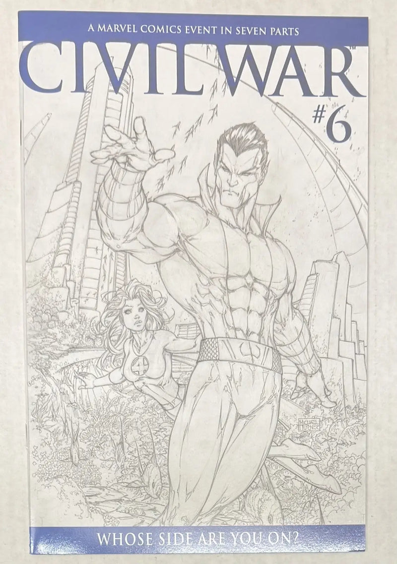 Civil War #6 (2006) Namor Sketch Turner Variant ~ Marvel Comics - Comic Book