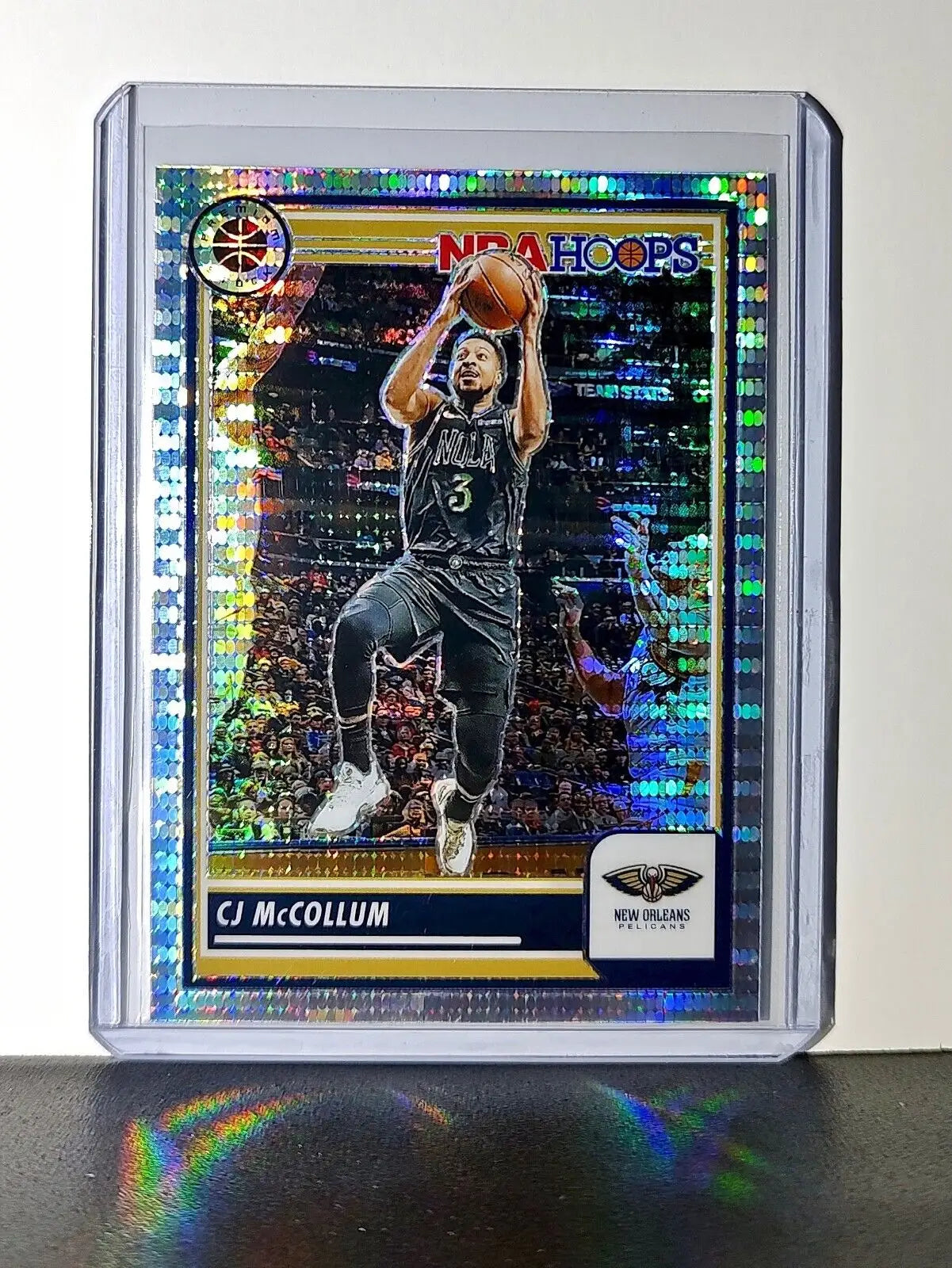 CJ McCollum 2023-24 Panini Premium NBA Hoops #172 Pulsar Prizm Pelicans - Basketball Card Single