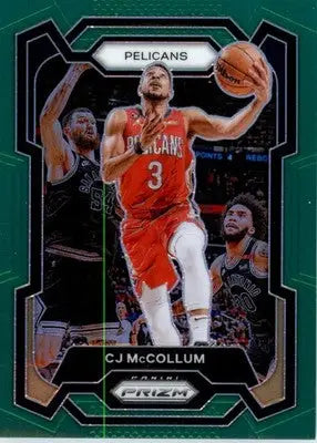 CJ McCollum - 2023-24 Panini Prizm - #114 - Prizms Green Basketball - Basketball Card Single