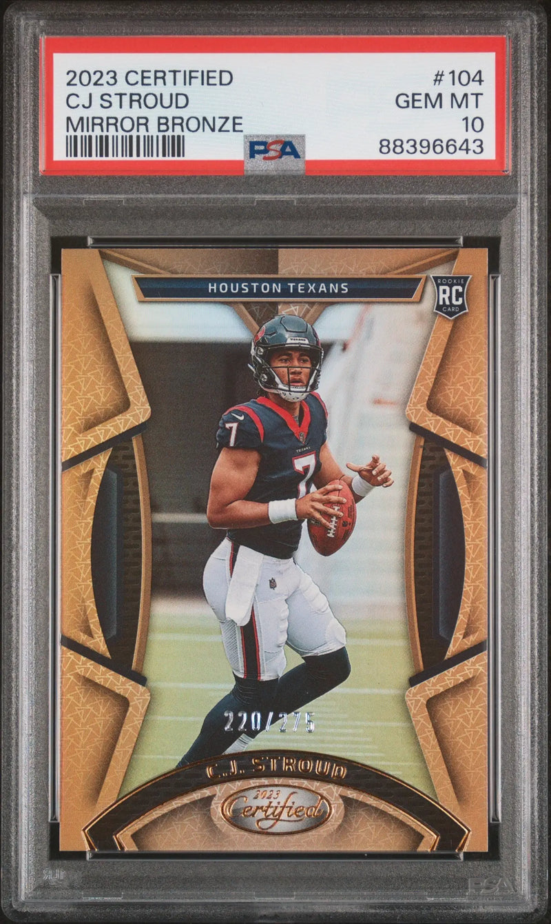 CJ Stroud 2023 Certified Mirror Bronze #104 #220/275 PSA 10 Gem Mint - Football Card Single
