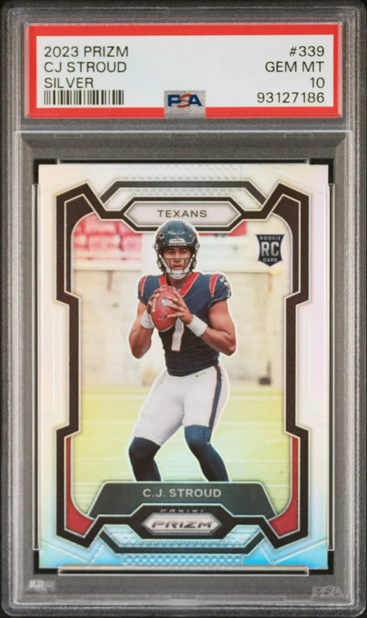 CJ Stroud 2023 Panini Prizm #339 Silver Prizm PSA 10 Gem Mint 7186 - Football Card Single