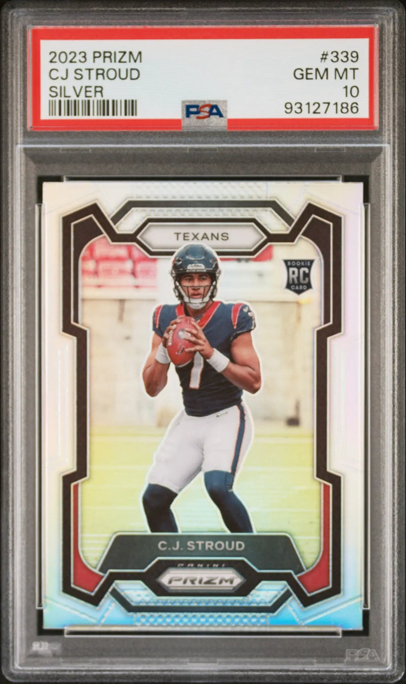 CJ Stroud 2023 Panini Prizm #339 Silver Prizm PSA 10 Gem Mint 7186 - Football Card Single