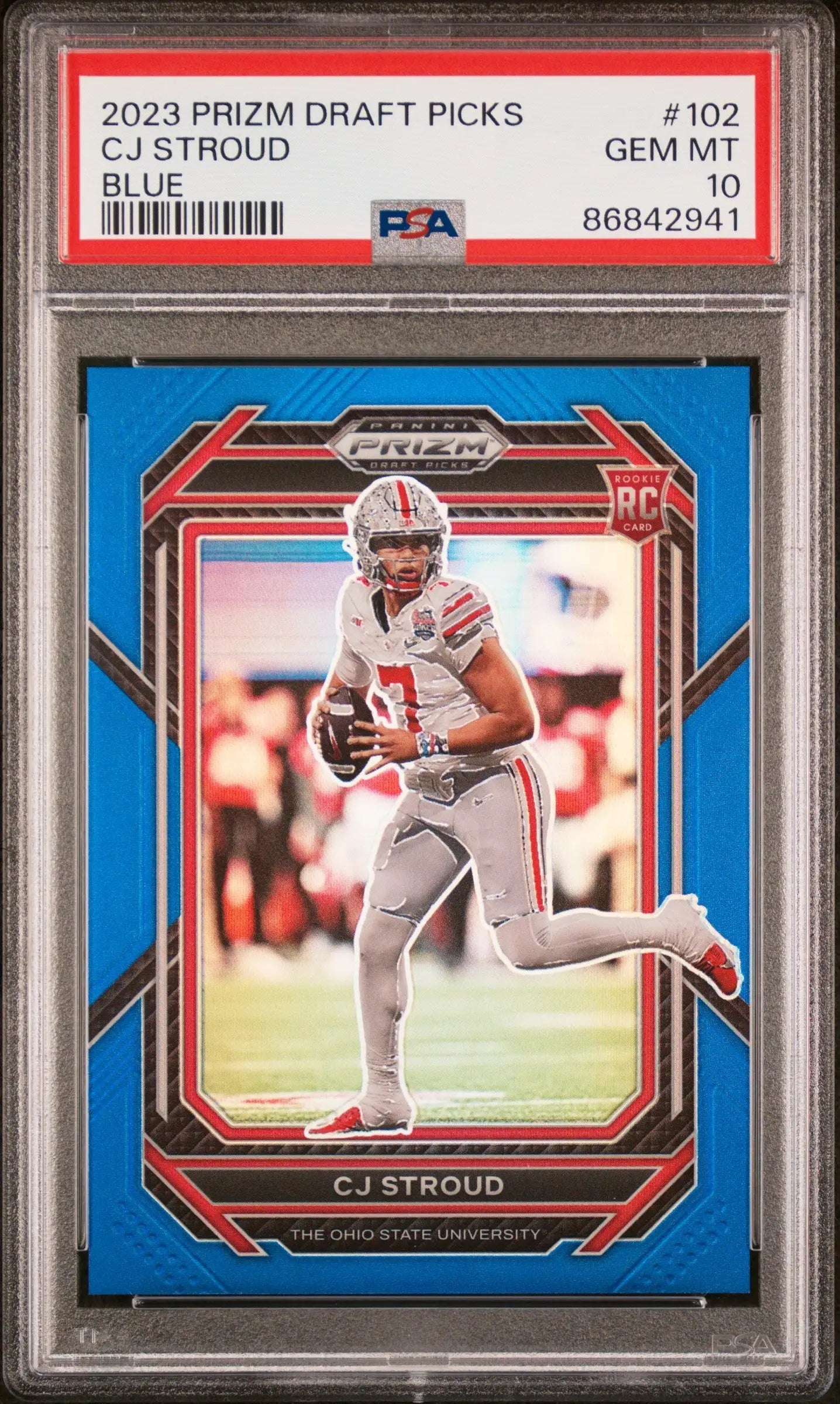 CJ Stroud 2023 Prixm Draft #102 Blue Prizm #125/199 PSA 10 Gem Mint - Football Card Single