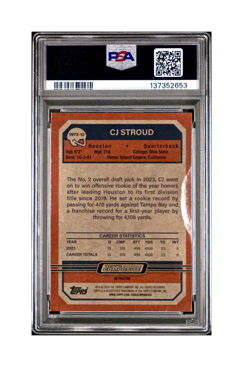 CJ Stroud 2023 Topps Chrome 1973 Refractor #1973-12 PSA 4 VG-EX