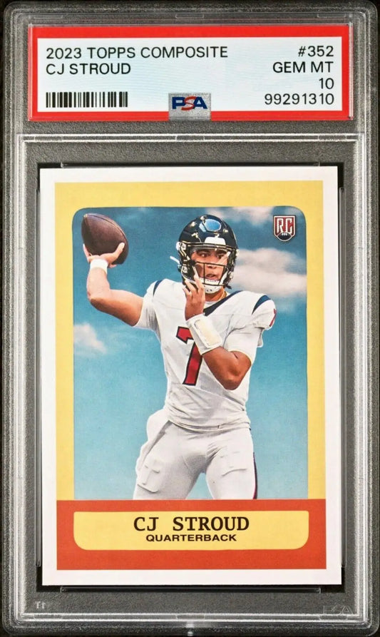 CJ Stroud 2023 Topps Heritage NFL #352 Rookie Football Card PSA 10 Gem Mint - Football Card Single
