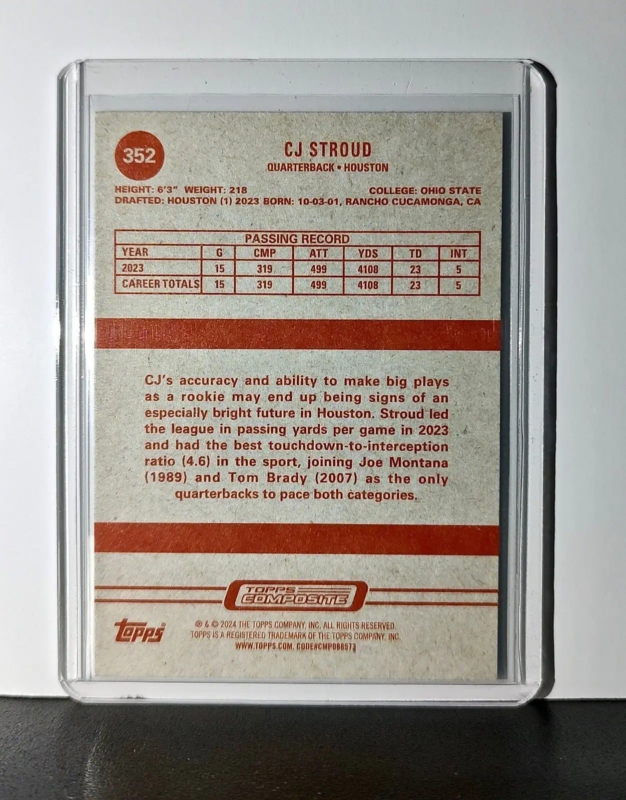 CJ Stroud Rookie 2023 Topps Heritage NFL #352 Card Houston Texans
