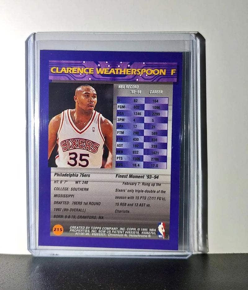 Clarence Weatherspoon 1994-95 Topps Finest #215 Card