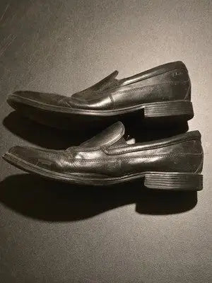 Clarks Shoes Mens Black Leather Slip On Loafers Dress Cushion Comfort Size 12 - Apparel