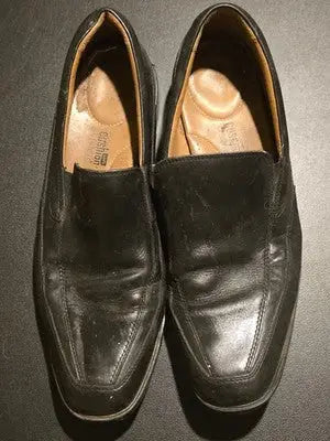 Clarks Shoes Mens Black Leather Slip On Loafers Dress Cushion Comfort Size 12 - Apparel