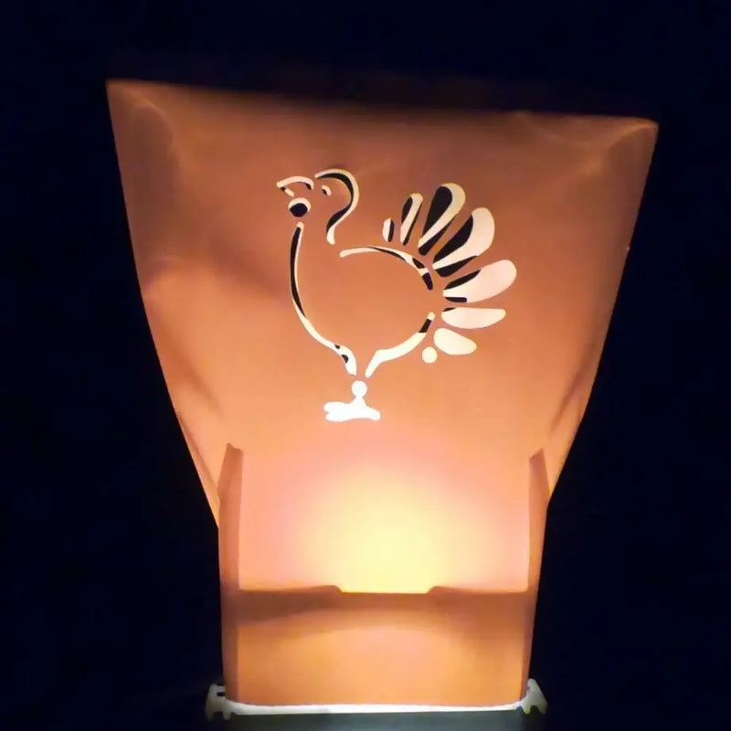 Decorative illuminated lantern with cut-out rooster design from Classic Holiday LUMINARY SET