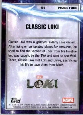 Classic Loki - 2025 Topps Chrome Marvel Studios - #105 - Non_sport - Marvel Card Single