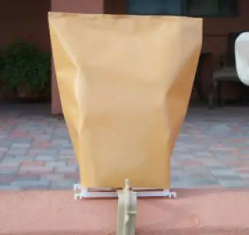 Tall light brown luminarias bags with flat bottom for electric luminarias display