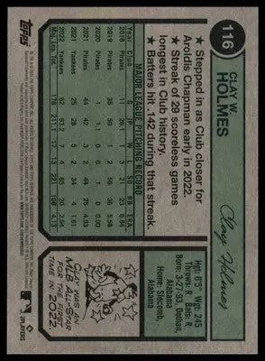 Clay Holmes Rookie 2023 Topps Heritage #116 New York Yankees - Baseball Card Single