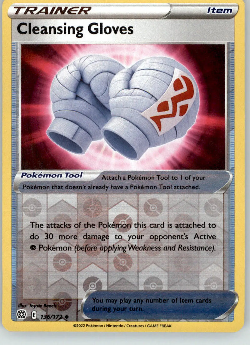 Cleansing Gloves - Brilliant Stars - 136/172 - Reverse Holo LP Pokemon - Pokémon Card Single