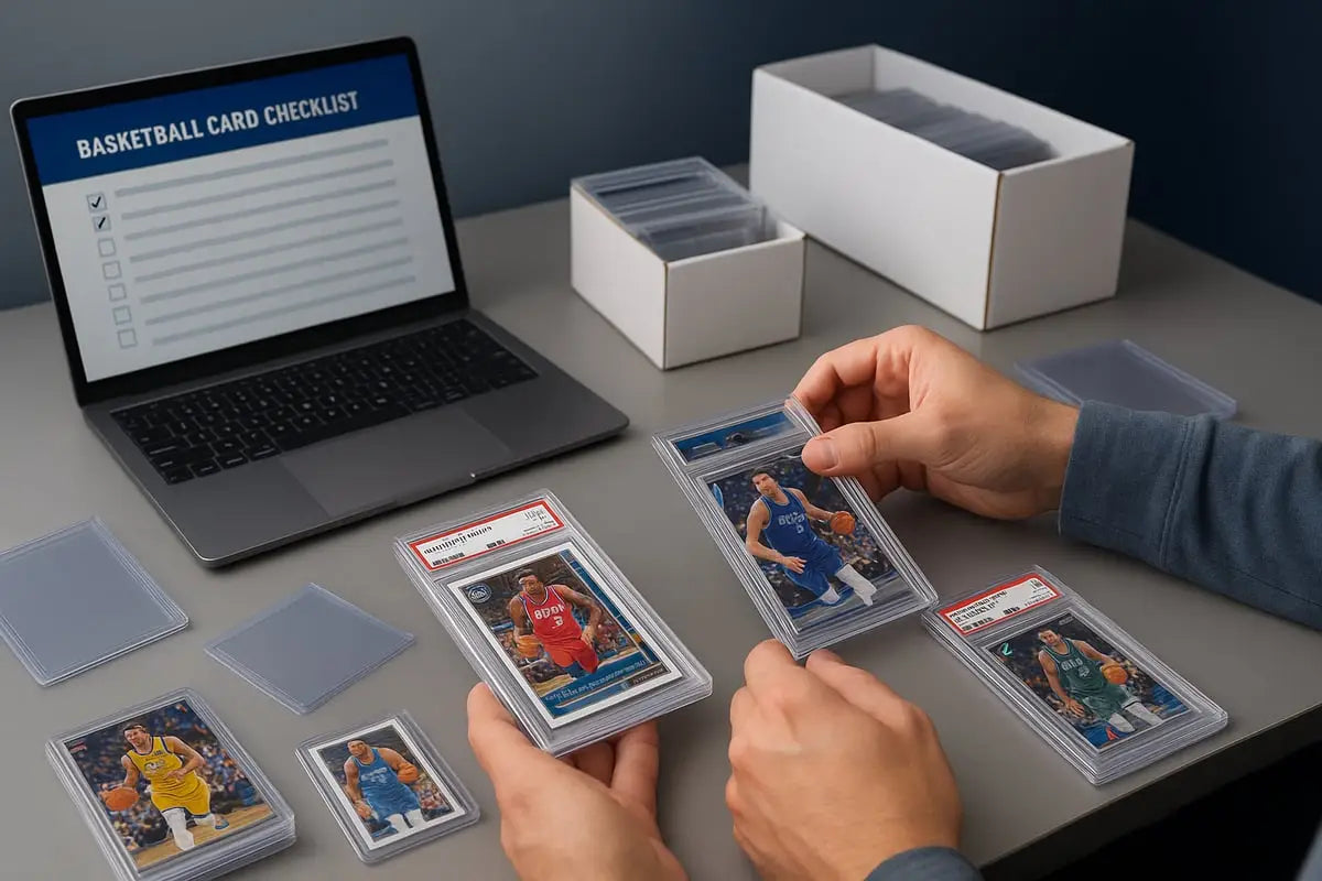 Panini basketball card in clear protective case, blue jersey with red 32
