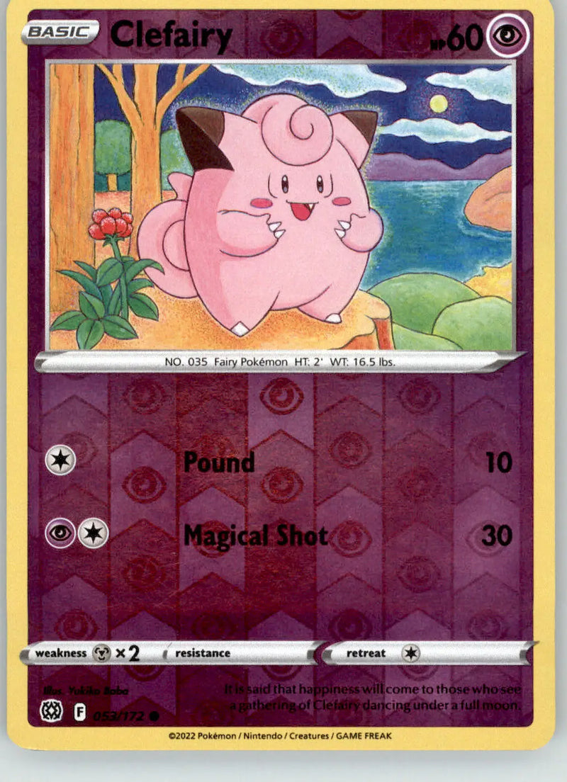 Clefairy - Brilliant Stars - 053/172 - Reverse Holo LP Pokemon - Pokémon Card Single