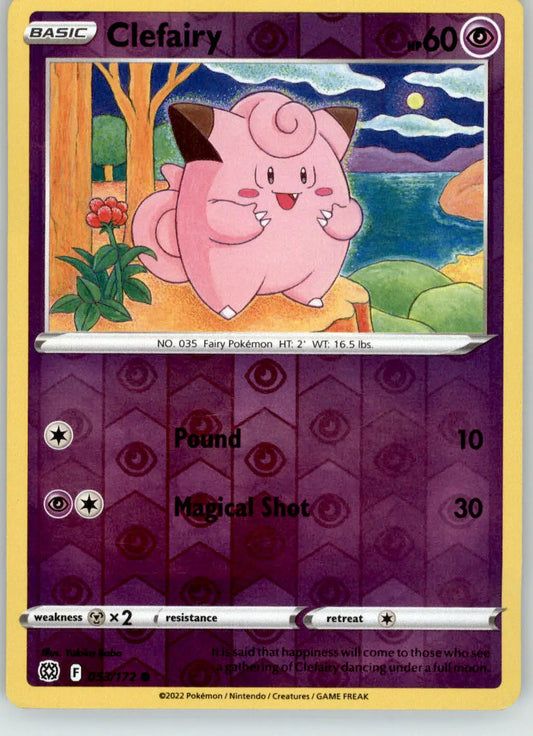 Clefairy - Brilliant Stars - 053/172 - Reverse Holo LP Pokemon - Pokémon Card Single