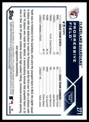 Cleveland Guardians 2023 Topps #271 Cleveland Guardians - Baseball Card Single