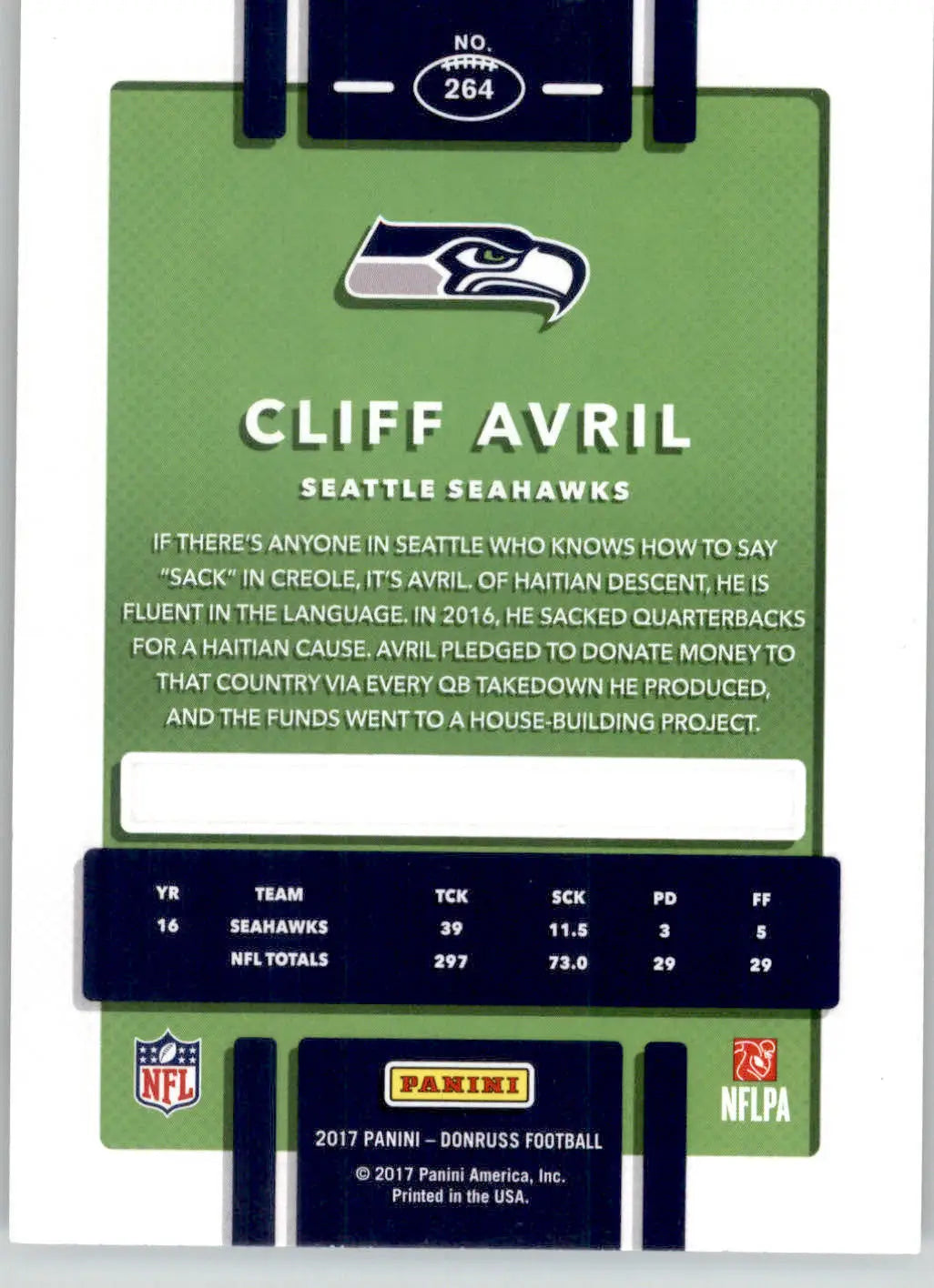 Cliff Avril - 2017 Donruss - #264 - Football
