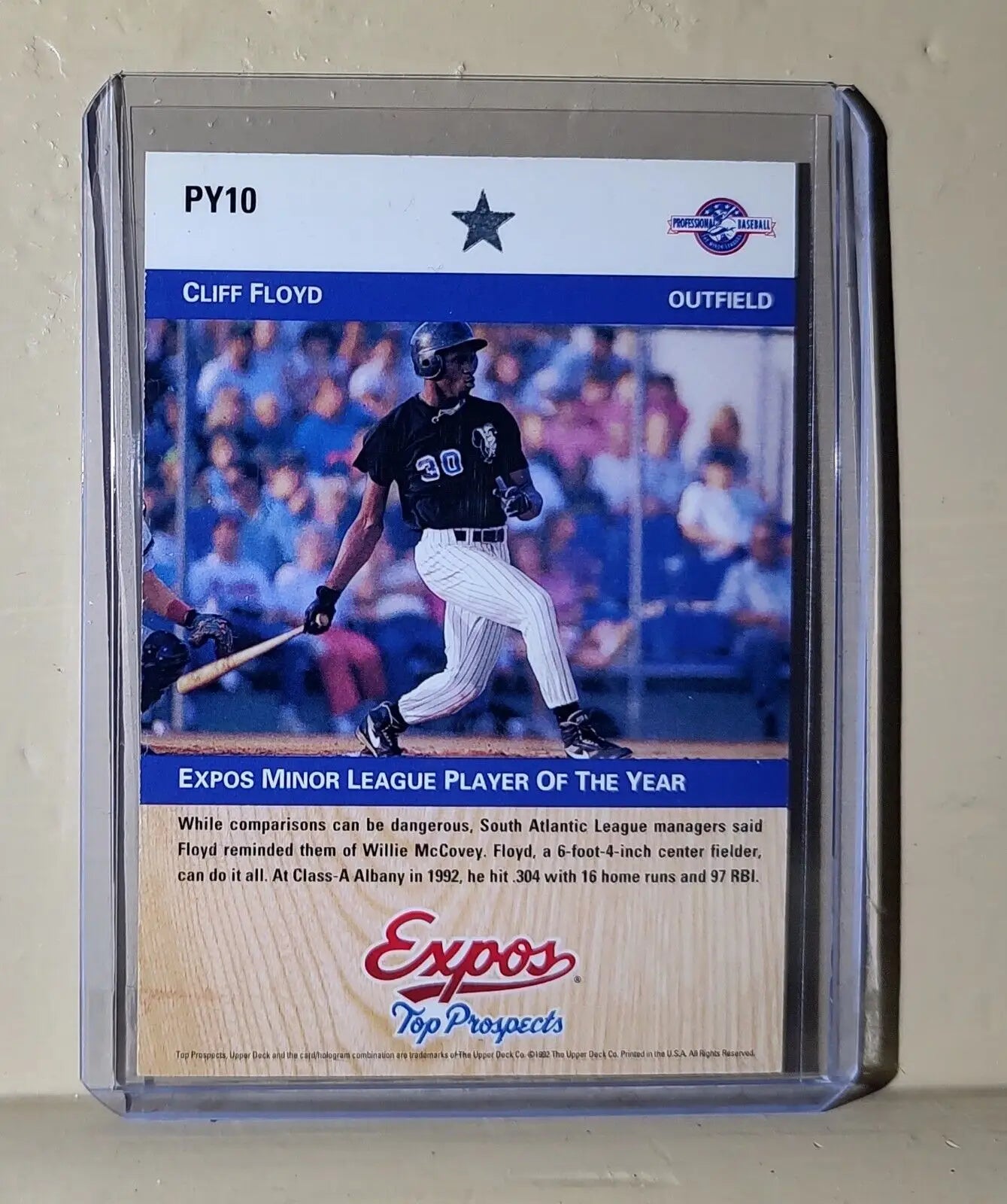 Cliff Floyd 1992 Upper Deck MLB #PY10 Baseball Card Polecats Expos Top Prospects