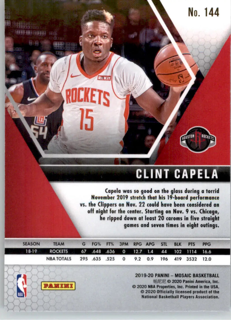Clint Capela - 2019-20 Panini Mosaic - #144 - Basketball - Basketball Card Single