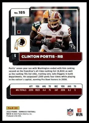 Clinton Portis 2022 Donruss #185 Washington Redskins - Football Card Single