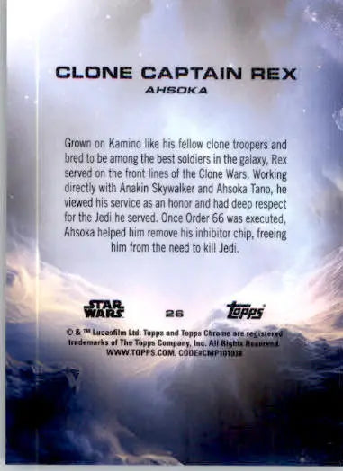 Clone Captain Rex - 2025 Topps Chrome Sapphire Edition Star Wars - #26 - Star Wars Card Single