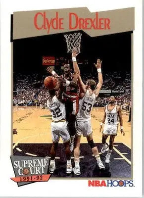 Clyde Drexler - 1991-92 Hoops - #491 - Basketball - Basketball Card Single