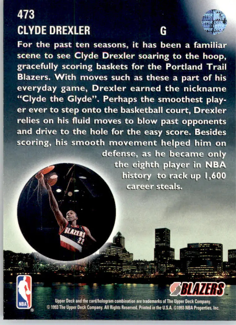 Clyde Drexler - 1993-94 Upper Deck - #473 - Basketball - Basketball Card Single