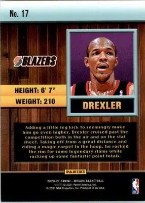 Clyde Drexler - 2020-21 Panini Mosaic - #17 - Jam Masters Basketball - Basketball Card Single