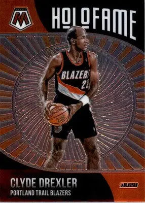 Clyde Drexler - 2020-21 Panini Mosaic - #20 - HoloFame Basketball - Basketball Card Single
