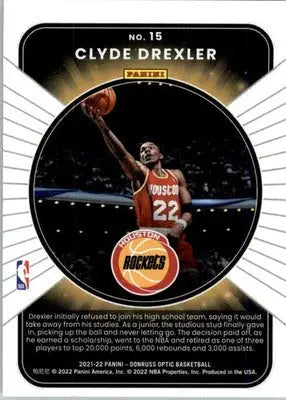 Clyde Drexler - 2021-22 Donruss Optic - #15 - Winner Stays Basketball - Basketball Card Single