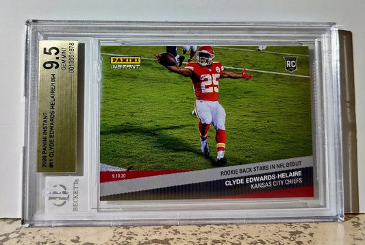 Clyde Edwards-Helaire 2020 Panini NFL #11 Rookie 1 of 1894 BGS 9.5 KC Chiefs - Football Card Single