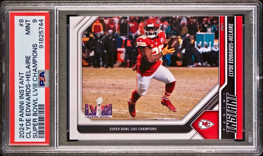 Clyde Edwards-Helaire 2023 Panini NFL Superbowl Champions #8 Card PSA 9 Mint - Football Card Single