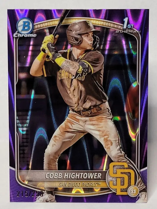 Cobb Hightower 2025 Bowman Chrome Purple Raywave Refractor baseball card #BCP-104