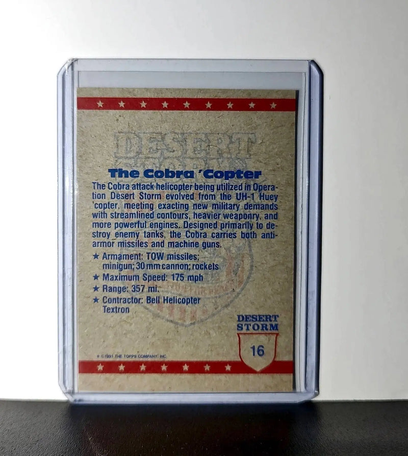 Cobra Helicopter 1991 Topps Desert Storm #16 Card - Other